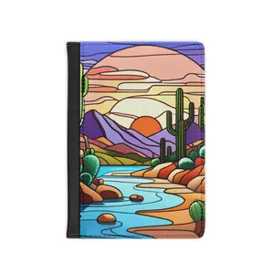 Mexican Desert Stained Glass Design Passport Cover