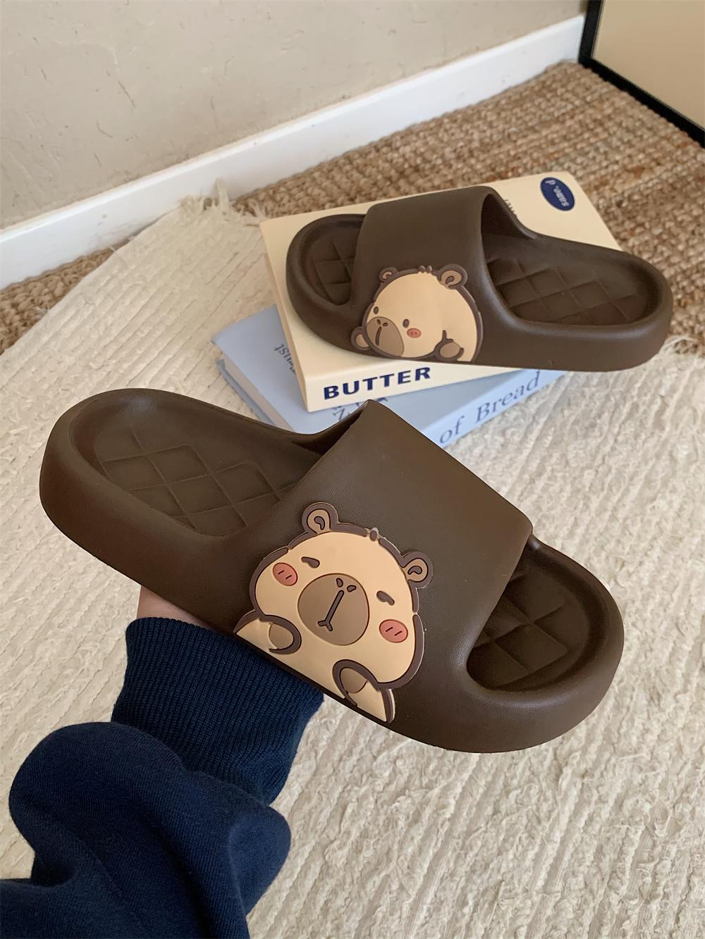 Cute Capybara Slippers Women Men,House Non-slip Pillow Slides Shower Sandals,EVA Soft Indoor Outdoor Footwear,Casual Walking Shoes