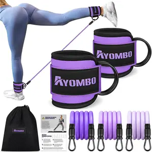 Ankle Resistance Bands with Cuffs, Home Gym Workout Equipment, Lifting Glute Butt Exercise Equipment for Women, Ankle Weights Fitness Band Set, Leg Booty Equipment for Training Perfect Body Shape