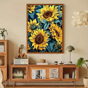 Sunflower Diamond Painting Kit 30x40cm Full Drill Round Beads with Tools for DIY Wall Art Gift Cross Stitch Artistic Craft