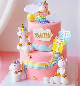 LaVenty cake shed cake topper gender reveal  Luxury Unicorn Cake Topper & Party Favors - Rainbow Birthday Decoration for Girl