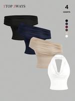 Black + Navy Blue + Apricot + Off-White