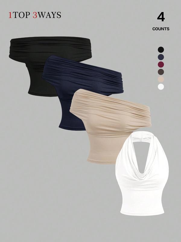 2026 Women's Elegant Solid Color Versatile Halter Neck Top, Stylish & Comfortable Design, Perfect for Casual Wear, Ideal for Everyday Use 2026 Women's Elegant Solid Color Versatile Halter Neck Top, Stylish & Comfortable Design, Perfect for Casual Wear, Ideal for Everyday Use