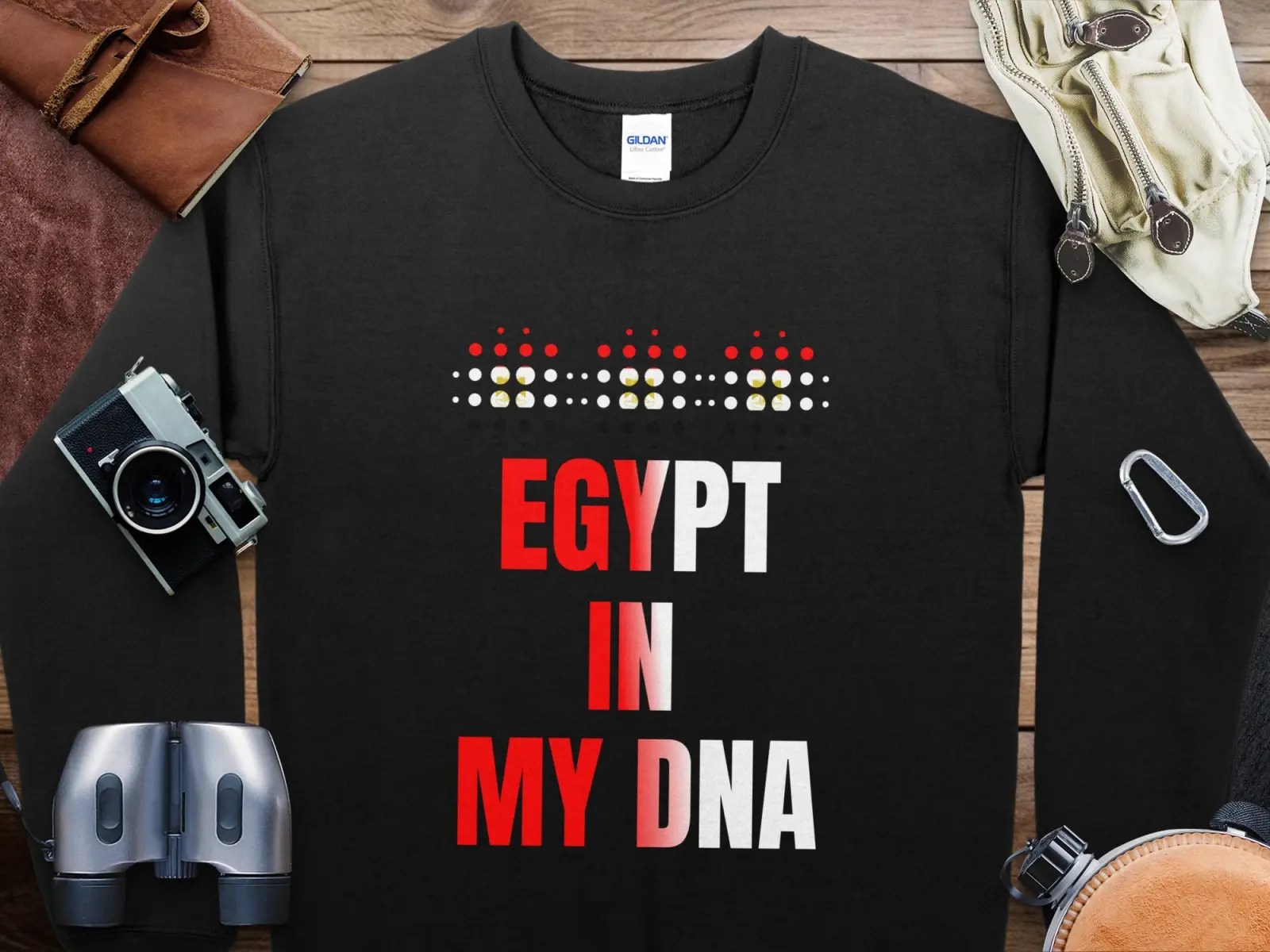 Egypt In My DNA Sweatshirt, Bold Statement Sweatshirt, Egypt Heritage Clothing, Patriotic Egyptian Apparel, Graphic Sweatshirt