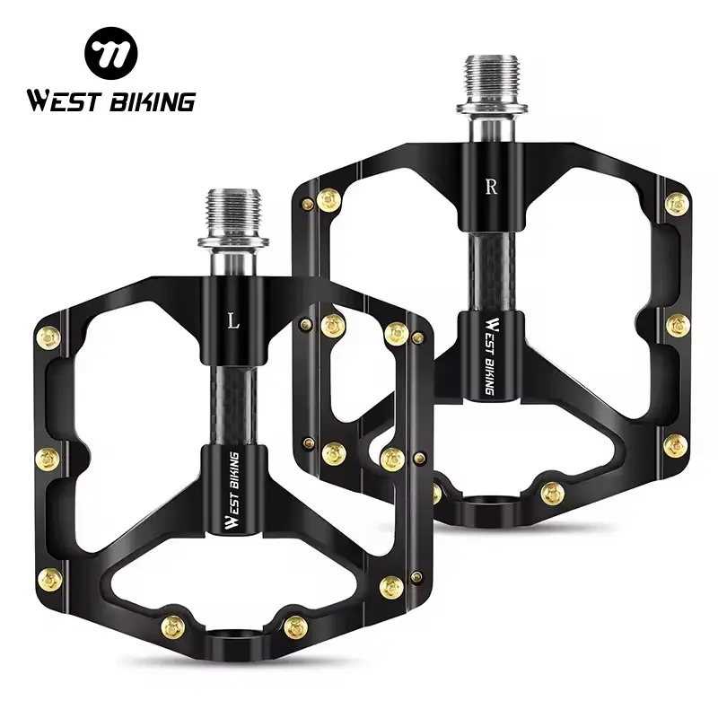 Ultra-Light 3 Bearing Pedals MTB Aluminum Alloy Carbon Fiber Axle Tube Bike Pedal High Lubrication Widened Cycling