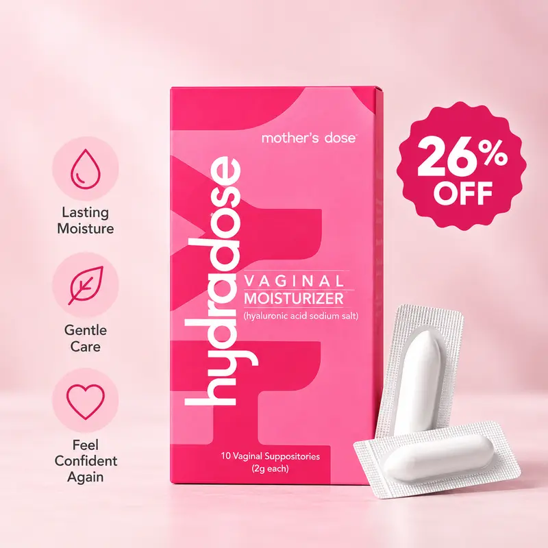 MothersDose Hyaluronic Acid Vaginal Moisturizer Suppositories | Hormone-Free Feminine Care | 10 Count