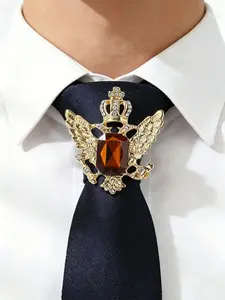 Men's Fashion Elegant Tie Clip Scarf Clip, Tie Accessory, Bold Eagle Motif DIY Tie Holder, Creative Hollow Design, Perfect for Stage, Weddings, Parties, Birthdays