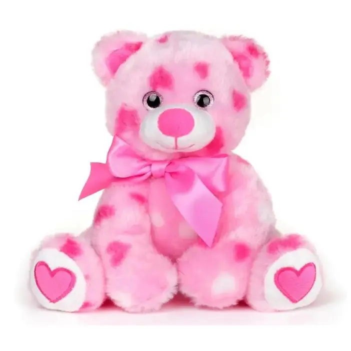 Cute 8.5in Pink Heart-Adorned Plush Teddy Bear, Soft Cuddly Stuffed Animal, Gifts for Valentines Day & Special Occasions (Home Supplies Companion)