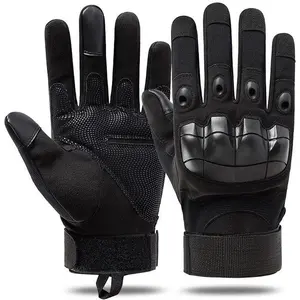 Heavy Duty Tactical Gloves, Tactical Full Finger Gloves with Soft Knuckle Protection, Fully Protective, Non-Slip Gloves with Touchscreen, for Outdoor Sports, Motorcycle Riding