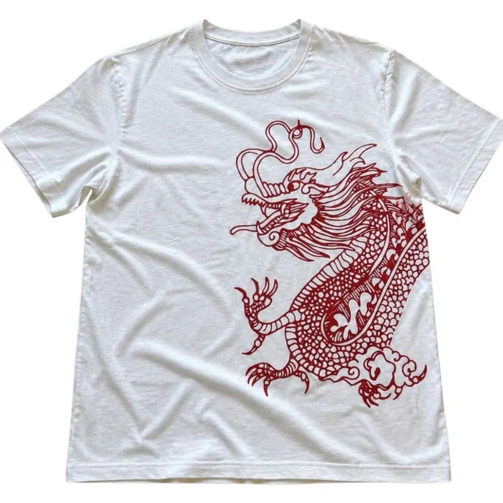 Japanese Dragon Graphic T-Shirt, Oriental Dragon Art Tee, Asian Mythology Shirt, Vintage Streetwear Gift, Nature Lover Gift, Crew Neck Shirt, Trending Shirt