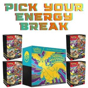 **READ DESCRIPTION** Break 172: (1) Ascended Heroes ETB & (4) Mega Evolution Booster Bundles Pick Your Energy Cards Grass Water Fire Electric Fighting Dark Psychic Steel