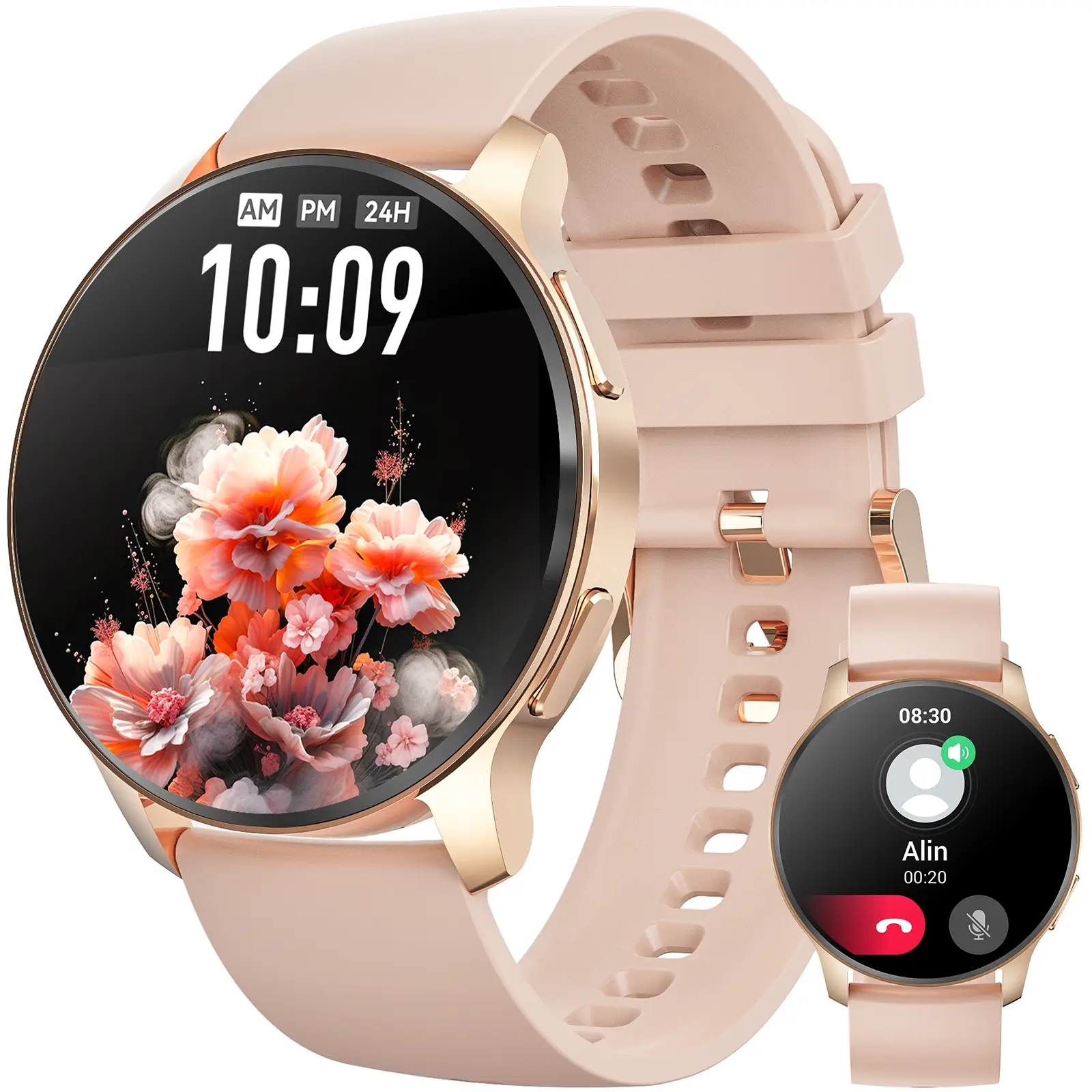 Smart Watch for Women (Answer/Make Call), 2024 Fitness Tracker with Calories Sleep Tracking & Multiple Sports Modes, Watch for Android iPhone, Back To