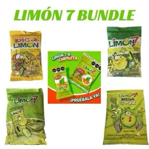 Limon 7 Bonbon Snack Bundle - 5 Packs of Candy Lemon Sweet