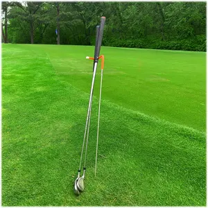 V-Shaped Golf Club Holder Portable Stainless Steel Stand for Easy Golf Club Storage Gray Durable & Organized Orange