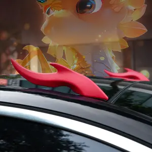 New Dragon Horn Car Exterior Arc Light Speed Flow Fin Decoration, Stylish Roof Dragon Horn Stick-On Decor, Unique and Cool Car Accessory