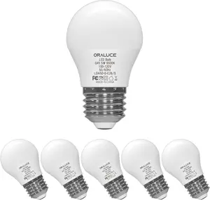 A15 5W LED Bulb 40 Watt Equivalent E26 Standard Screw Base 450lm G45 Shape Small Light Bulbs Non-Dimmable 6Pack