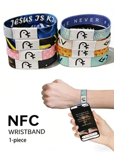 NFC Wristband Compatible with Waterproof Chip, Ultra-Thin Bible Bracelet for Daily Wear, Vacation, Dates, Perfect Surprise Gift, Wrist Accessories