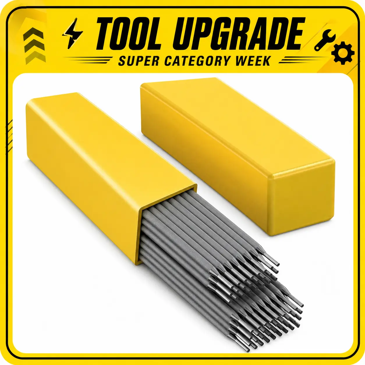 【TOOL UPGRADE】FirmOak E6013 Stick-Type Carbon Steel Welding Rods (3/32"), 2lb 55-Piece Tested to Perform Electrodes with Storage Box for Organize and Carry, Stable Arc, Low Spatter Tools for Construction Maintenance, DIY Repairs