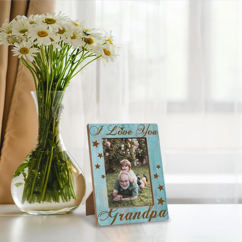 8x6 Picture Frame, Grandpas Photo Frame for  Decor, Father's Day  for Dad Grandpa, Grandfather Birthday  Idea,  Picture Frame for Wall & Tabletop Display, I Love You Grandpa