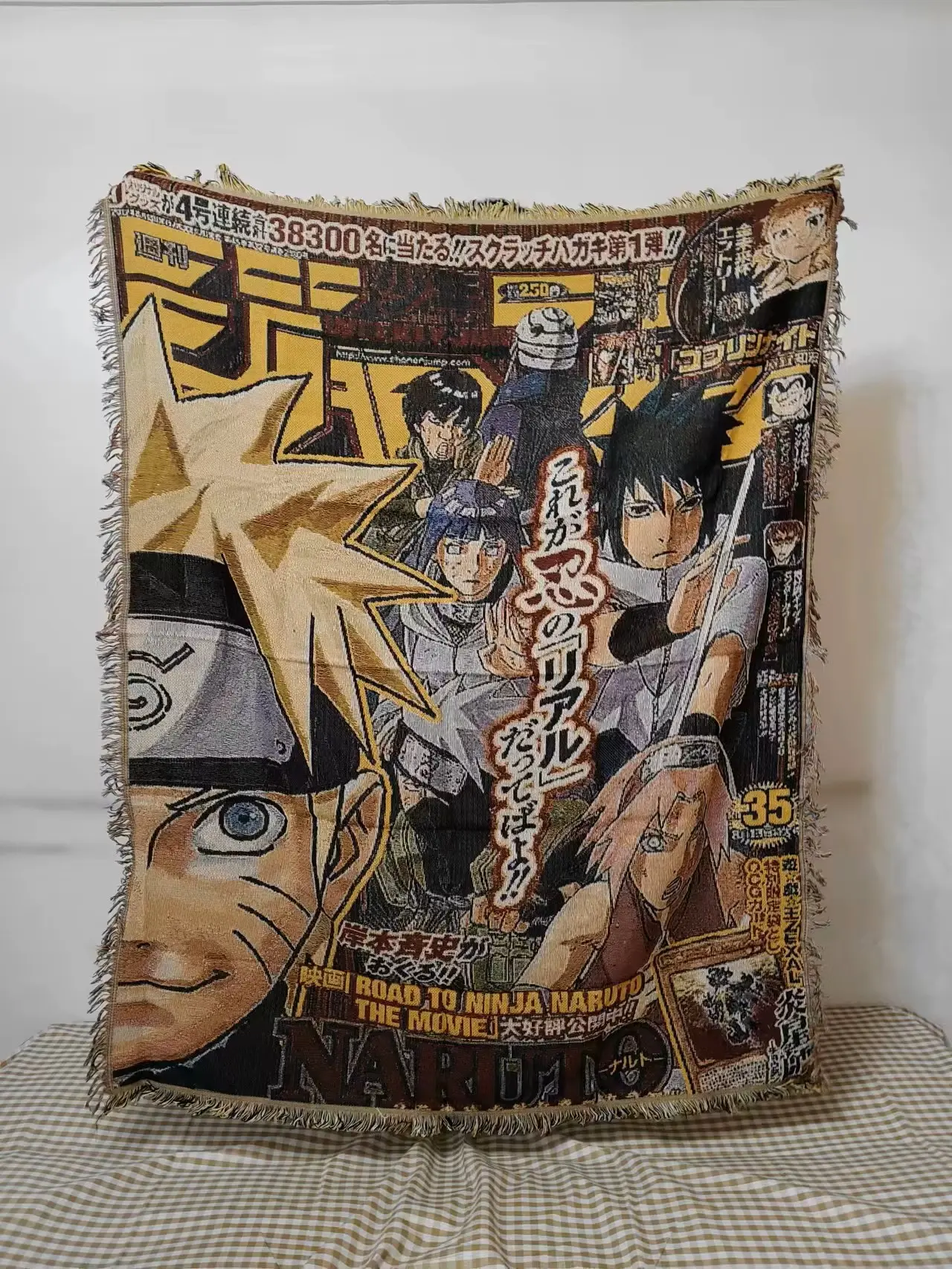 Custom Naruto Manga Cover Cotton Anime Tapestry - Decorative Artwork, Room Decor Wall Hanging for Bedroom, Living Room Accent Wall Decor