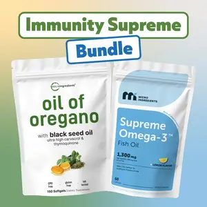 Micro Ingredients Immunity Supreme Bundle: Oregano Oil with Black Seed Oil 150 Softgels & Supreme Omega-3 Fish Oil 60 Softgels Micro Ingredients Immunity Supreme Bundle: Oregano Oil with Black Seed Oil 150 Softgels & Supreme Omega-3 Fish Oil 60 Softgels
