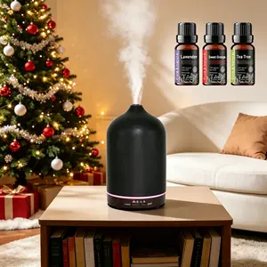 200ml Aromatherapy Humidifier with 7 Calming LED Colors, 3 Essential Oils, Adjustable Timer  Perfect for Home, Spa, Office, Nursery Aroma Diffuser Air Purifier Humidifier Portable Humidifier with 7-color LED Light decor