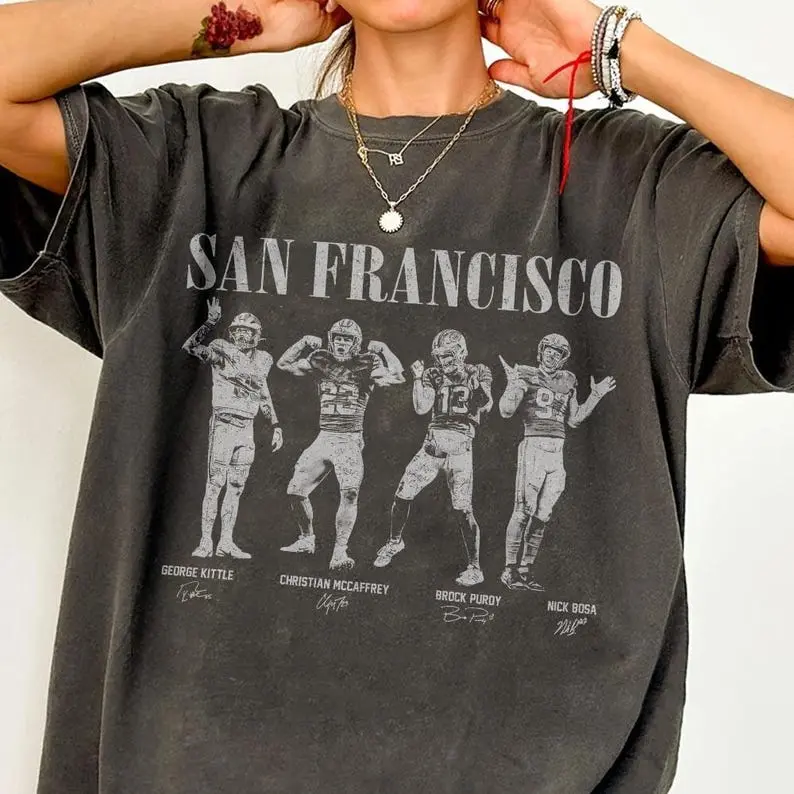 San Francisco Football Vintage T-Shirt, Brock Purdy George Kittle Fan Tee