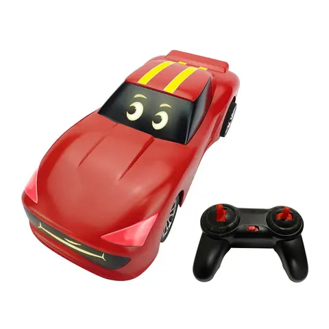 MINDSCOPE 2.4 GHz RC Car - 12 in Cartoon-Themed Talking Remote Control Model with Animated Eyes/Mouth, Built-In Projector Audio, Crash Sensors, 4 AA Batteries Compatibility, 60+ Statements (Toys & Hobbies Electric Toy)