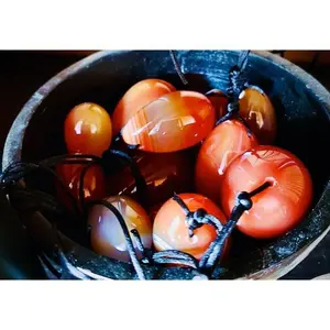 Carnelian Yoni Eggs with Amber - Soothing Ancestral Wounds & Opening Energy - Carnelian for Sacral Chakra Strength & Sexual Clarity