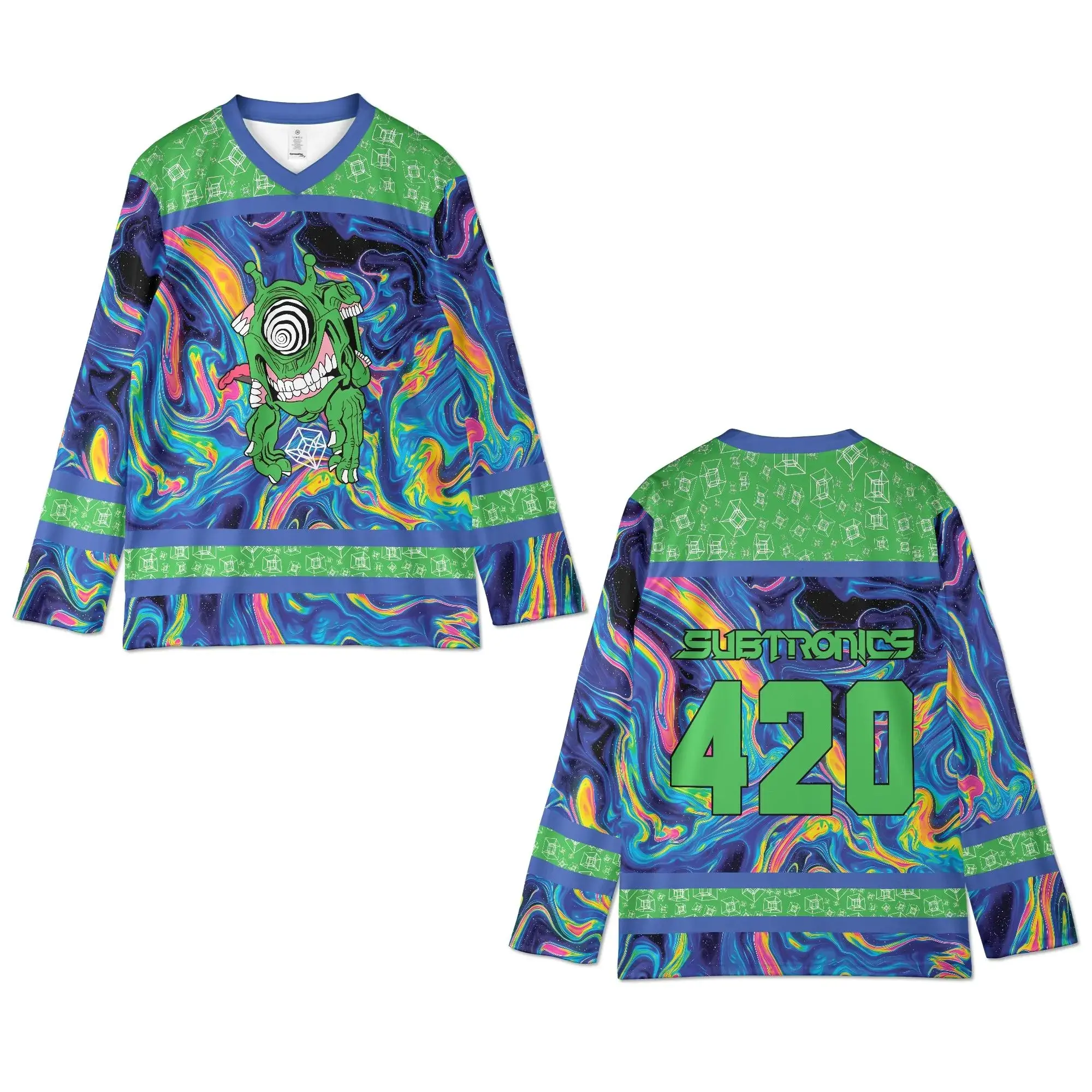Cycl0ps Rave Jersey Monster Hockey Shirt Trippy Festival Outfit, Unisex Jersey, Gift For Him, Gift For Her