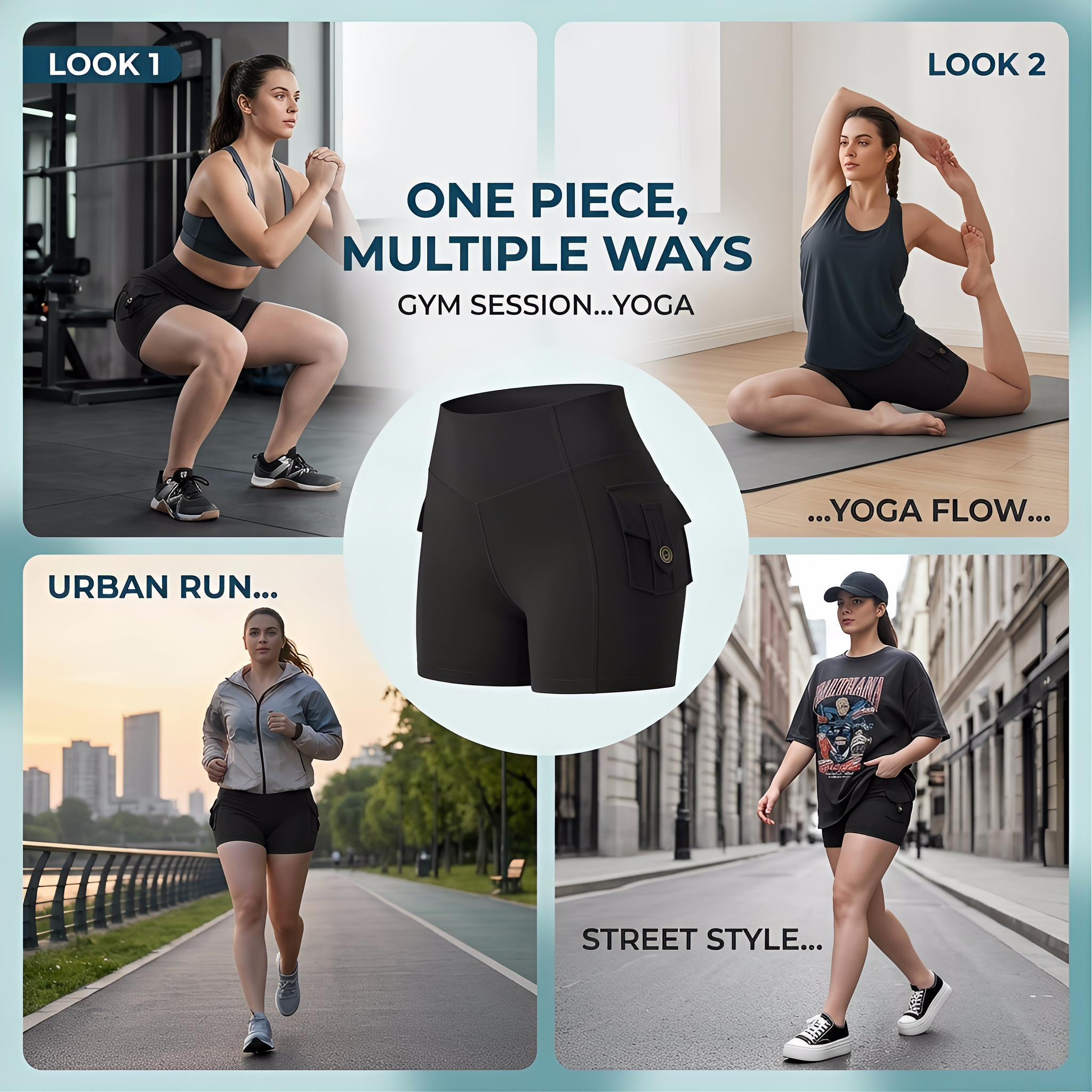 Viral Cargo Pocket Scrunch Booty Yoga Shorts, High Waist Tummy Control Workout Biker Shorts for Women, Buttery Soft 4-Way Stretch Gym Shorts for Running, Pilates, Loungewear & Everyday Wear, 2026 New Arrival Activewear That Sculpts & Stores"