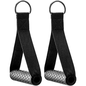 Exercise  Handles, Machine Attachment Handles, Handles Compatible with  Machines,Super  Nylon Webbing for Resistance (1 Pairs)