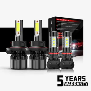 4x LED Headlight High/Low Beam+Fog Light Kit for 2005-2014 Ford F150 F250 F350 Truck Headlamps