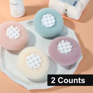 2 Counts Bath Sponge Set, Exfoliating Body Brush with Mesh Balls for a Refreshing Shower Experience Random Colors & Enjoy The Shower Random Colors, Practical Silicone Loofah