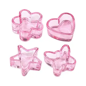 Glass Dappen Monomer Dish 4pcs Star Flower Heart Butterfly Shaped Crystal Acrylic Nail Cup Acrylic Liquid Powder Dappen dish.