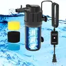 AquaMiracle Submersible UV Aquarium Filter with 2-Stage Filtration, Carbonized Sponge, Submersible Pump, Water Circulation Pump, 200 GPH Adjustable Flow Rate/Direction, Timer (4/8/12/24 Hours), Dual Mode Aeration/Rainfall for 10-40 Gal Fish Tanks