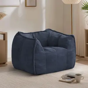 Teddy Fabric Bean Bag Chair, Foam Filled Bean Bag Sofa for Adults & Kids, Floor Seating for Living Room