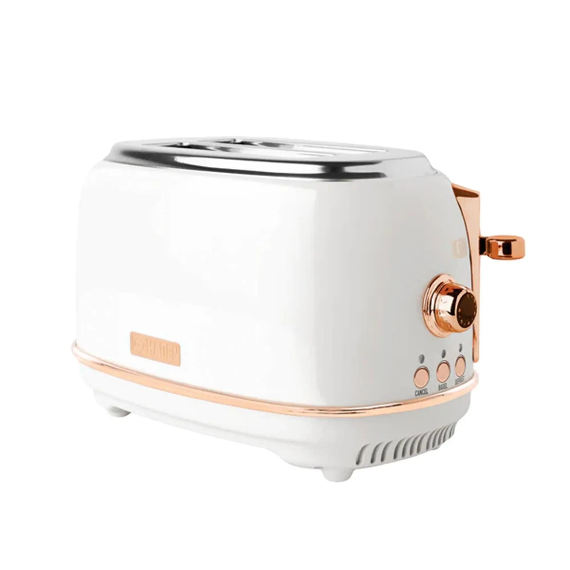 Haden Heritage 2 Slice Wide Slot Toaster with Removable Crumb Tray, Ivory/Copper
