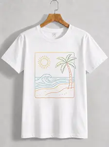 Plain Bold T-shirt For Beach Breathable Pure Cotton Women's T-shirt Unisex T-shirt