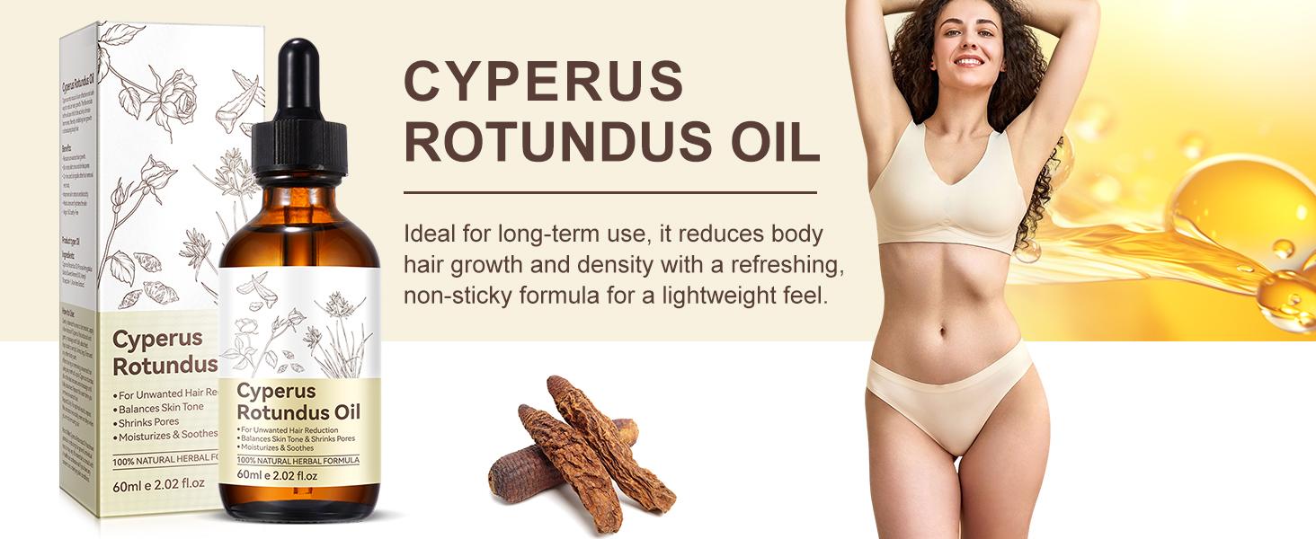 Cyperus Rotundus Oil, Cyperus Rotundus Oil for Hair Removal, Natural Nut Grass Oils for Reducing Body Hair Growth, Moisturizes & Soothes Skin, Suitable for All Skin Types (Pack of 1-2.02 FL.OZ)
