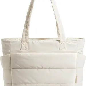 Tote Bag for Women Lightweight Puffy with Compartments Shoulder Handbag for Travel Work Gym Organized Storage
