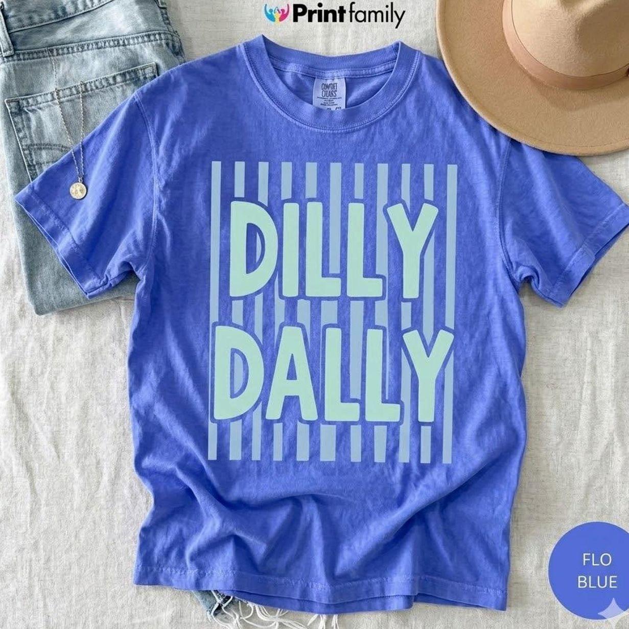 Comfort Colors Spring Stripes T-shirt, Preppy Women’s Tee, Dilly Daily Summer Shirt, Gift for Love, Trendy Casual Shirt for Her – Printfamily