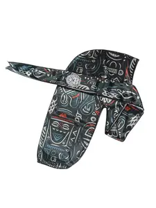 Jiggsaw Durag for Men - Silky Wave Cap with Long Wide Straps, Breathable & Sweat-Wicking, Stylish Hair Care & Comfort Fit, Motorcycle Cap Head Wrap - Tribal Pattern Durag