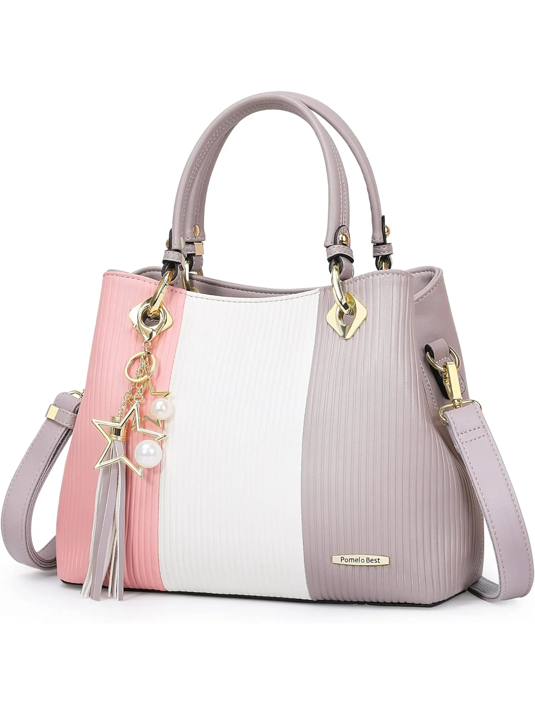 Traditional Multi-Layer PU Leather Handbag, Colorblock Commuter Crossbody Bag, Casual Commuting Geometric Pattern, Stylish Crossbody Bag, All Seasons, Boston Bag Style, Casual Fashion Bag, Crossbody Shoulder Bag