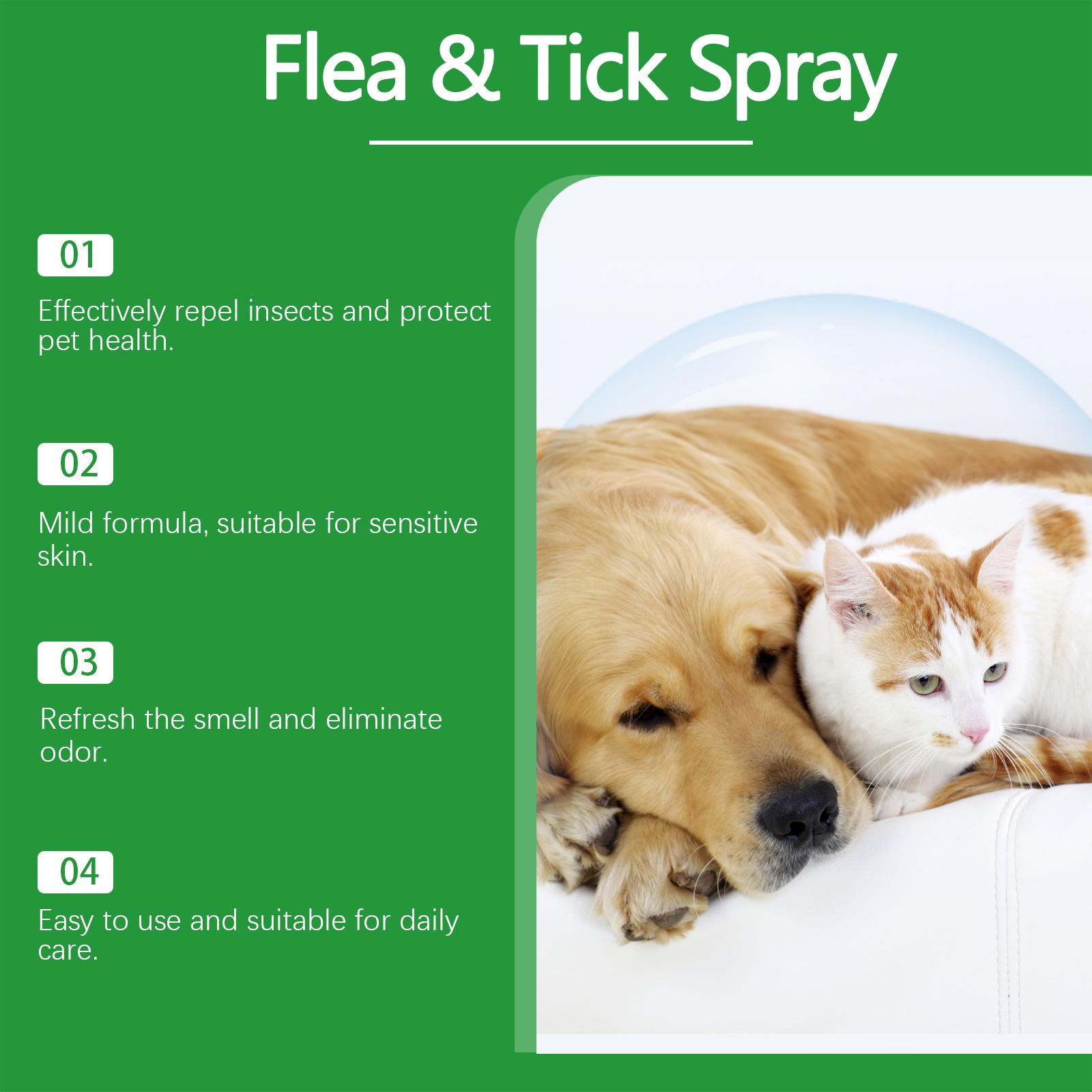 2PCS Yegbong Pet Insect Repellent Spray Gentle Daily Cleansing Care for Dog Cat Fur & Skin