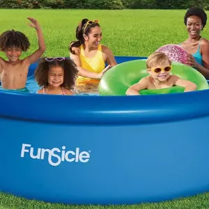 10' x 30" Blue QuickSet Inflatable Ring Above-Ground Pool Funsicle