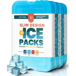 Ice Packs for Lunch Boxes & Coolers - Freezer Packs -  Cool Pack | Cooler Accessories for Beach, Camping & Fishing | Slim & Long-Lasting  Ice Pack for Cooler