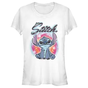 Junior's Lilo & Stitch Colorful Airbrush T-Shirt