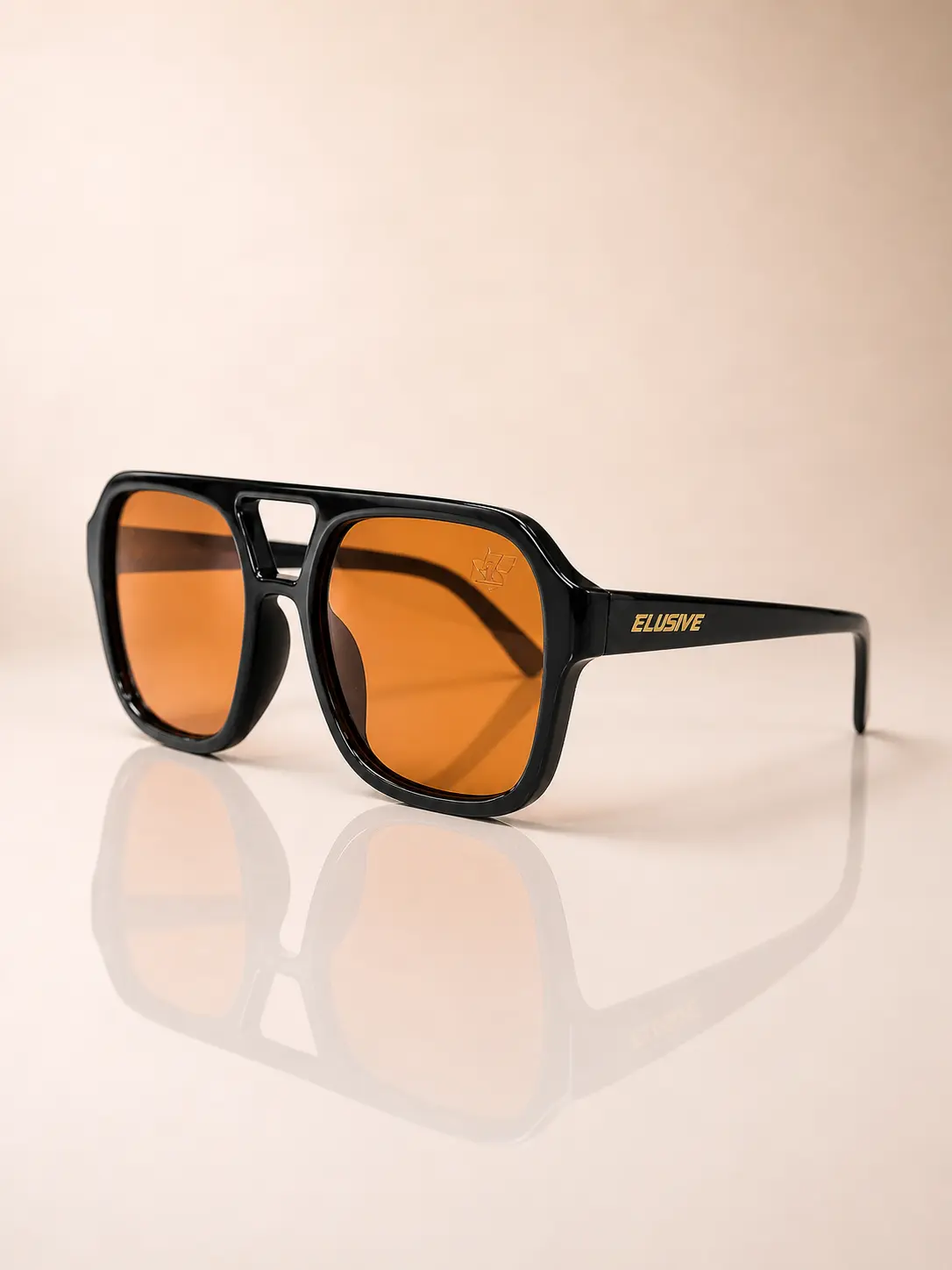 Retro Avi. Gloss black, Orange Lense