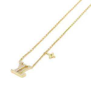 Pre-owned Louis Vuitton Gold-plated Small Leather Goods Necklace LV Iconic Necklace